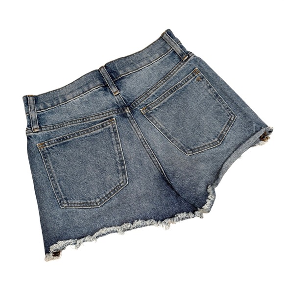 Madewell The Perfect Jean Short Women 27 Blue Distressed Frayed Hem Denim - Picture 2 of 9